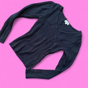 Black Ribbed Women's Top